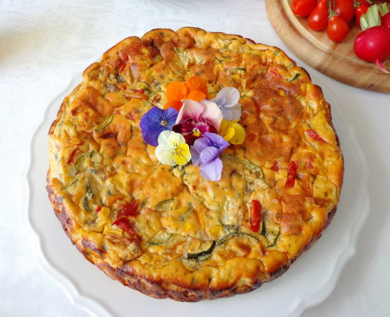 Pieczona frittata z warzywami i ricottą