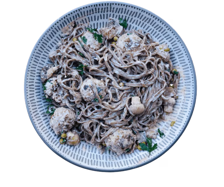 Pulpety Stroganoff z makaronem soba
