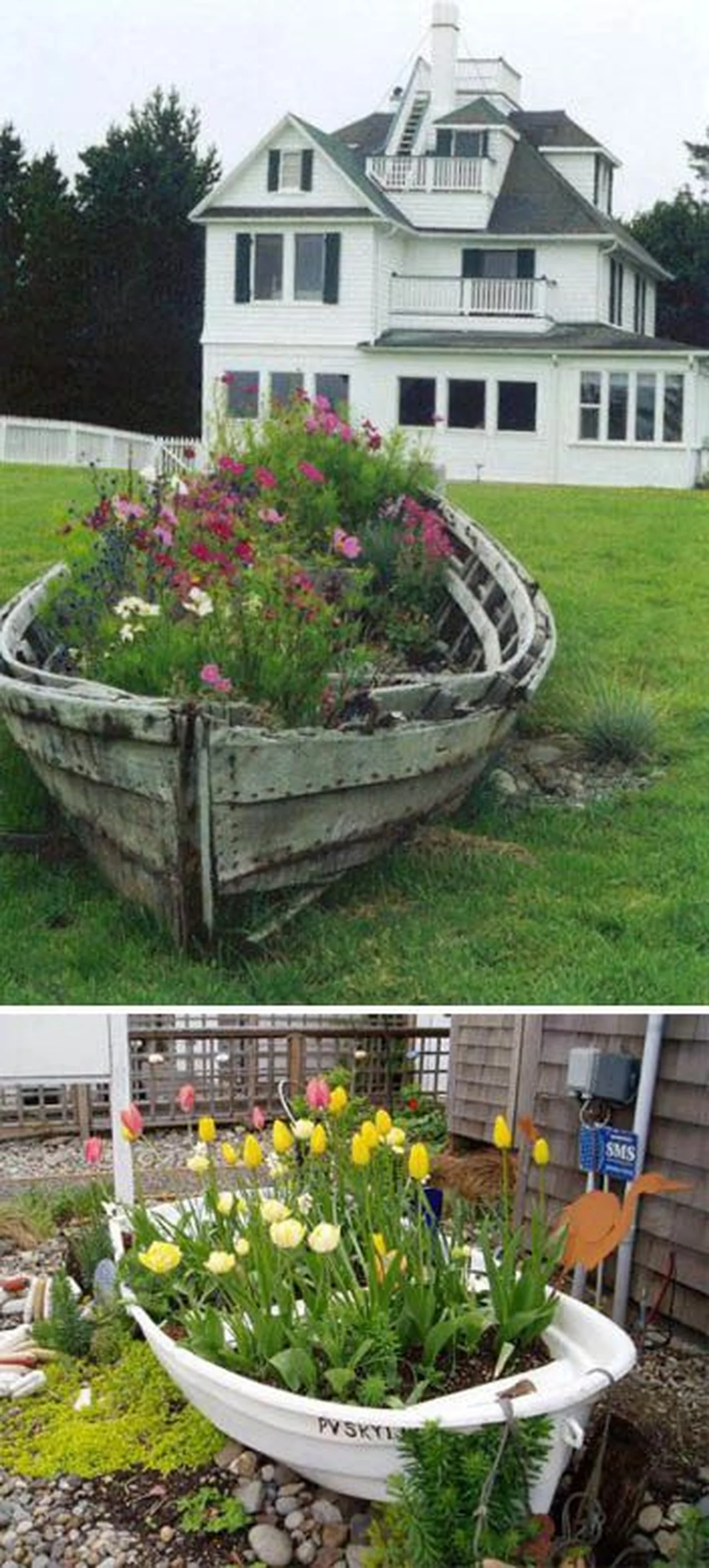 Łódka w ogrodzie