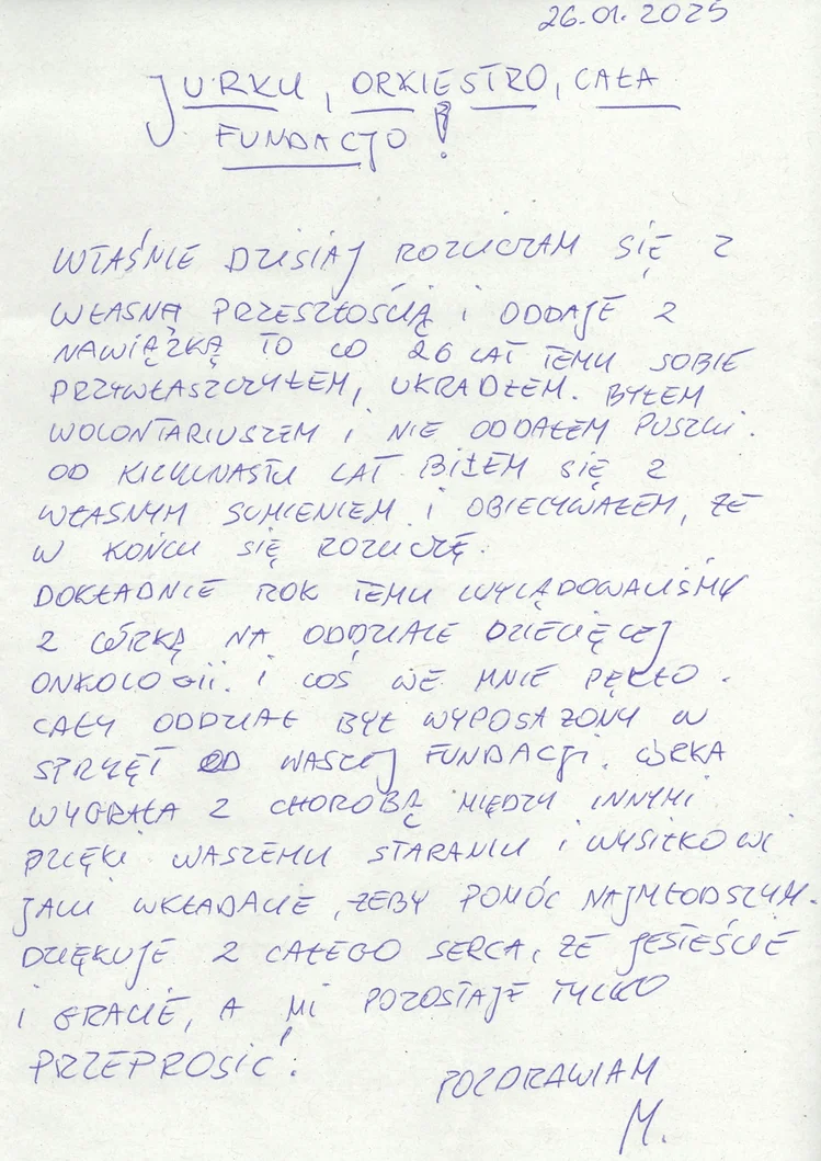 Zdjęcie Wyznał prawdę po 26 latach! Budzący emocje list znaleziony w puszcze WOŚP powala na kolana! #1
