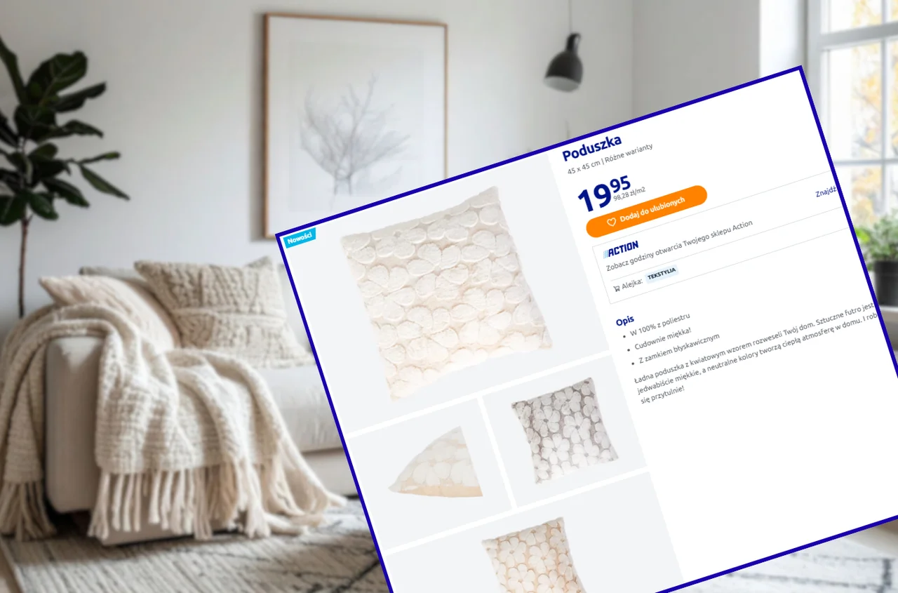 Te poduszki z Action za 19 zł będą hitem tej wiosny! Wrzucisz do pralki, cudowne miękkie, a wzór doda uroku nudnej kanapie