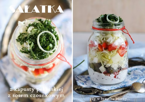 Sałatka z kapusty pekińskiej z sosem czosnkowym
