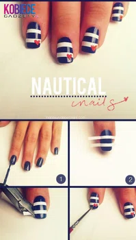 Marynarski styl na paznokciach