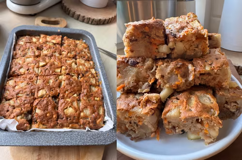 Ciasto Wiewiórka z gruszkami – bez tłuszczu i bez miksera!
