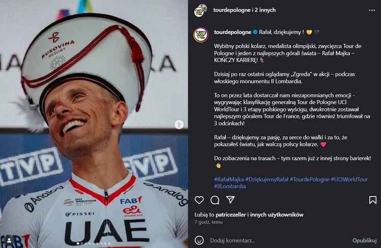 Zdjęcie Legenda polskiego kolarstwa kończy karierę! Tak wyglądał ostatni start Rafała Majki #2