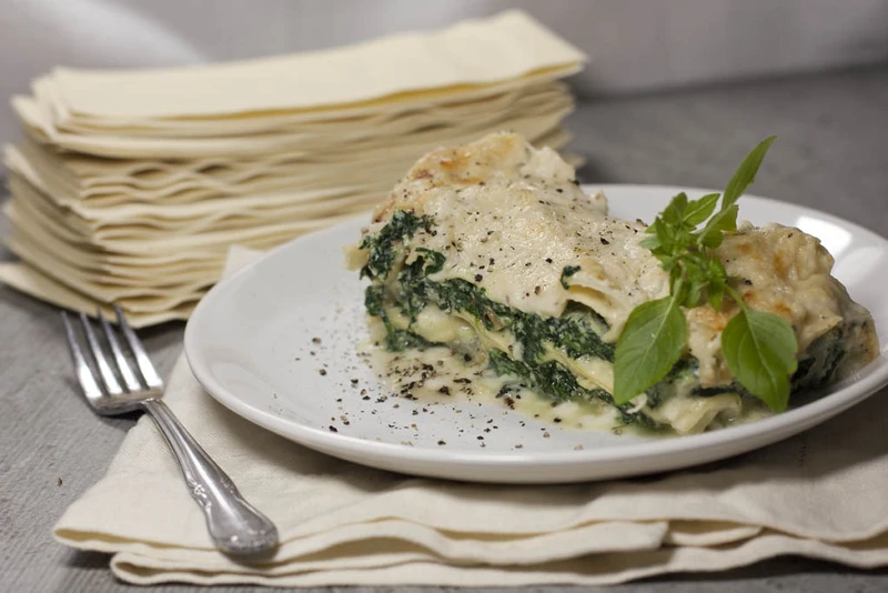 Lasagne ze szpinakiem i gruszką