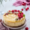Sernik cytrynowy z lemon curd i malinami
