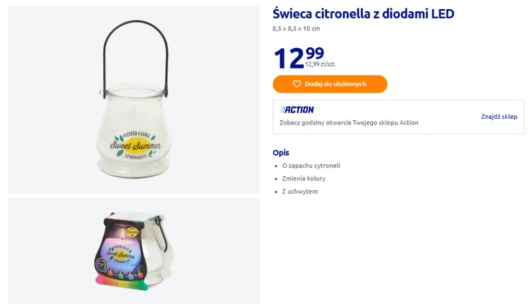 Zdjęcie Ta świeca z Action na 13 zł to nowy hit na balkon, taras czy kemping! Magiczny nastrój z lamkami LED, a komary nie mają szans #1