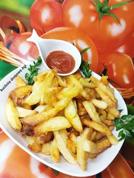 Domowe frytki z dodatkiem mąki ziemniaczanej