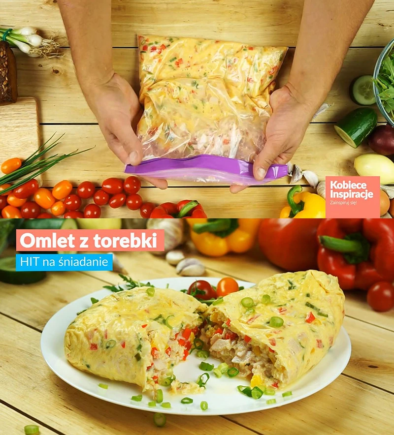 Omlet z torebki - HIT na śniadanie