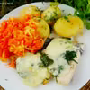 Ryba pieczona ze szpinakiem i mozzarellą