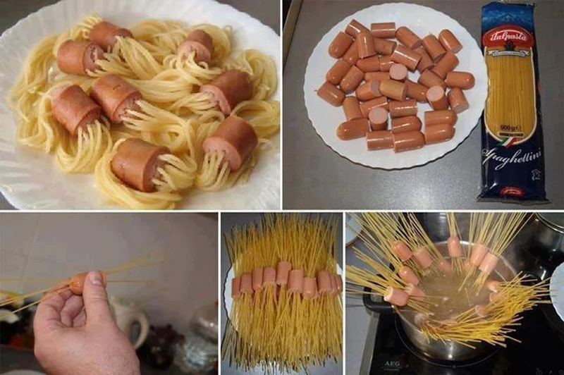 Makaron w parówce