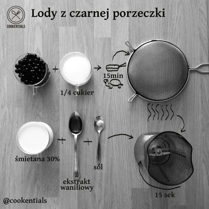 Lody z czarnej porzeczki bez jejek