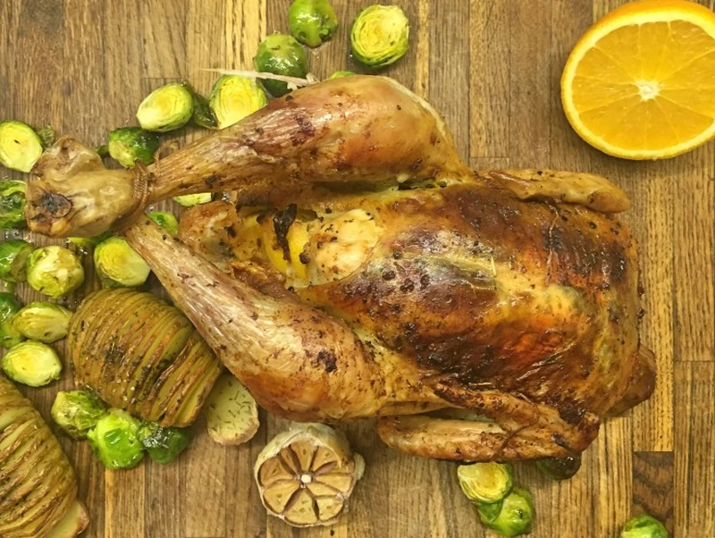 Pieczony kurczak z ziemniakami Hasselback