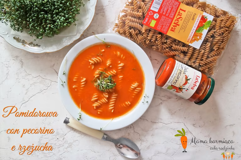 Pomidorowa con pecorino e rzeżucha