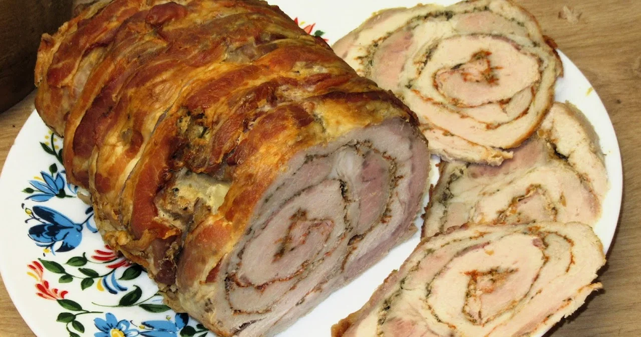 ROLADA ZE SCHABU PIECZONA Z BOCZKIEM-WĘDZONYM DOMOWA WĘDLINA, wspaniały schab na kanapki +FILM