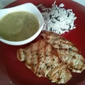 Grillowany schab z sosem z cukinii