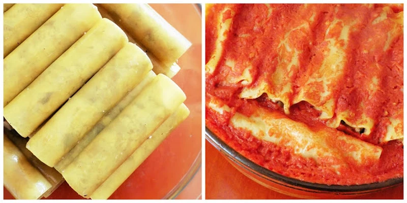 Cannelloni z mięsem mielonym i pieczarkami