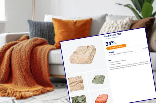 Ten pled z Action doda jesiennego klimatu w salonie za 34,95 zł! Hit na zimne wieczory, a wzór robi efekt wow