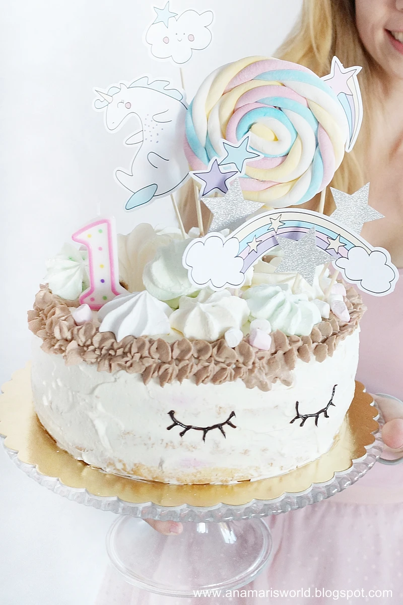 Tort malinowy w stylu unicorn