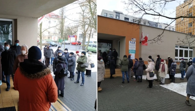 Dziś ruszyły szczepienia 70+. Chaos przed przychodniami. Infolinia nie działa
