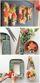 DIY- napis z kawiatów