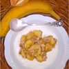 Delikatny deser z bananem w kokosowej nucie