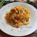 Spaghetti w kremowym sosie z kurczakiem i cukinią