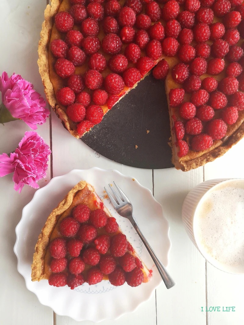 Tarta z malinami