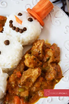 AROMATYCZNY GULASZ Z RYŻOWYM BAŁWANKIEM-CZYLI JAK ZACHĘCIĆ NIEJADKA DO JEDZENIA MIĘSA