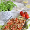 Zapiekanka makaronowa z kurczakiem, pieczarkami, pomidorami i mozzarellą