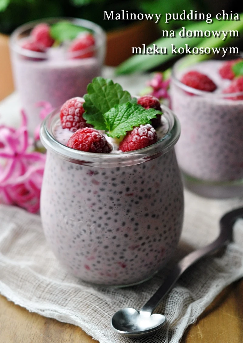 Malinowy pudding chia na Walentynki