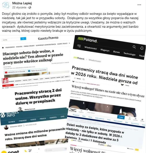 Zdjęcie 4 DODATKOWE dni wolne w 2026 roku? Petycja trafiła już do Senatu - zmiany ucieszą miliony Polaków #1