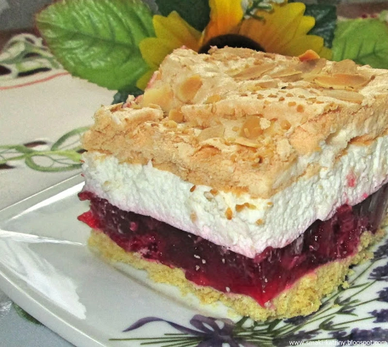 Ciasto Malinowa chmurka-pyszne, z malinami, bezą-na dużą blaszkę