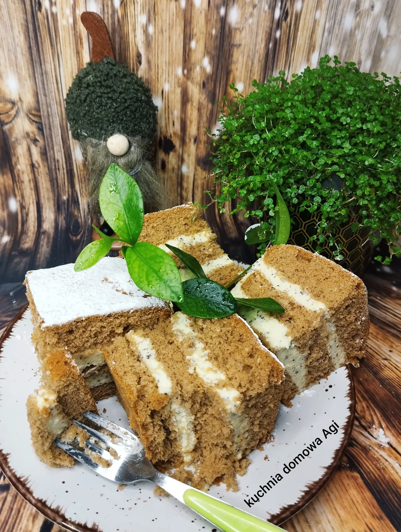 Biszkopt kakaowy z 8 jaj bez proszku do pieczenia z pysznym kremem budyniowo-makowym