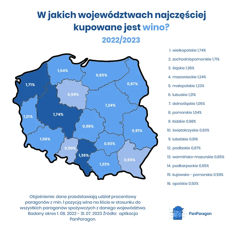 Zdjęcie Alkoholowa mapa Polski. W tych województwach najczęściej kupujemy napoje z procentami (Pan Paragon) #6