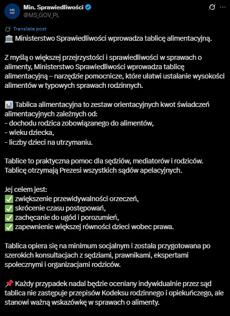 Zdjęcie Alimenty na poziomie 87% pensji? Ministerstwo prezentuje kontrowersyjną tablicę wyliczeń #1