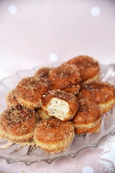 Mini pączki z serków homogenizowanych w cynamonowej posypce!