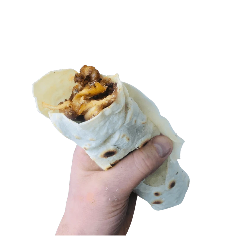 Kebab z mięsem z rosołu z domowymi wrapami