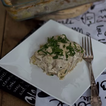 Dorsz zapiekany w śmietanie (Bacalhau com Natas)