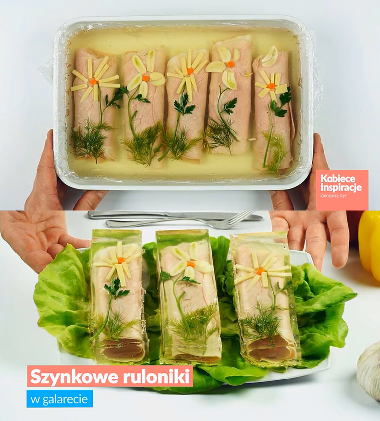 Szynkowe ruloniki w galarecie