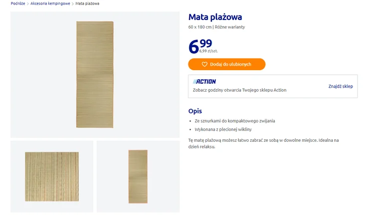 Zdjęcie Plażuj za mniej niż 7 zł! Ta stylowa mata z Action to MUST HAVE na lato! #1
