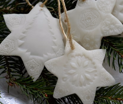 Ozdoby choinkowe z masy porcelanowej