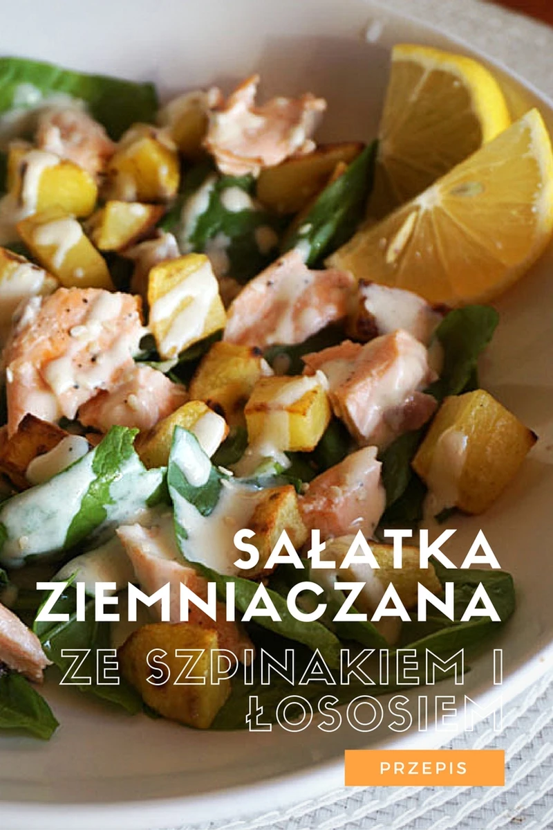 Przepis na sałatkę ziemniaczaną ze szpinakiem i łososiem