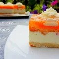 Kokosowo-Budyniowy Sernik na Zimno z Brzoskwiniowym Musem