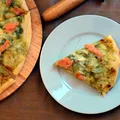 Pizza z pesto i łososiem