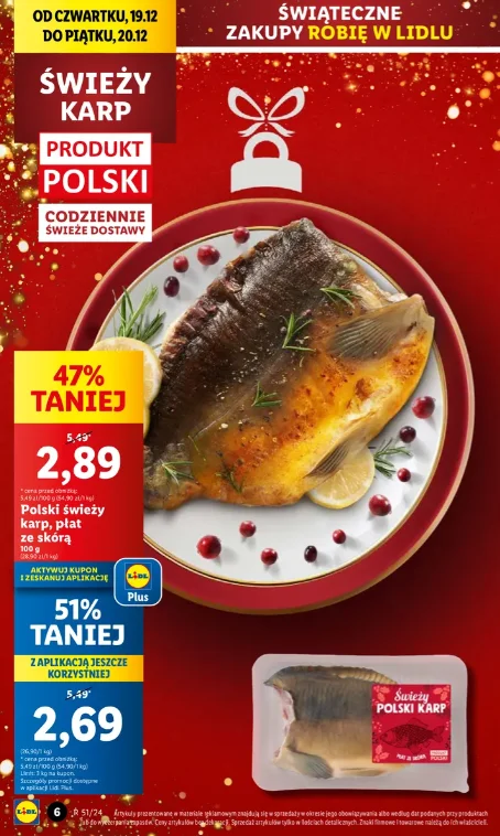 Zdjęcie Lidl sprzedaje karpia za pół ceny! Warto się spieszyć, bo zniknie z półek w mgnieniu oka! #1