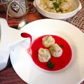 Mini chinkali z kapustą i grzybami do barszczu wigilijnego