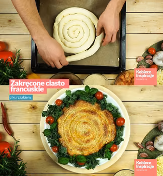 Zakręcone ciasto francuskie z kurczakiem