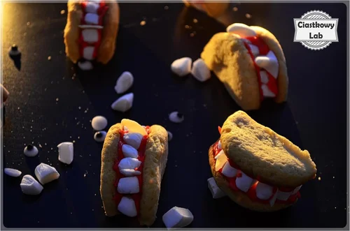 Szczęki wampira - ciastka na Halloween